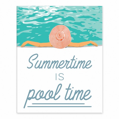 Summertime Pool Time 8x10 Tabletop Canvas