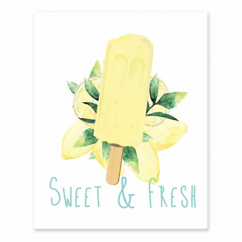 Lemon Popsicle Sweet Fresh 8x10 Tabletop Canvas