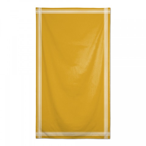 Striped Border Linen Tablecloth