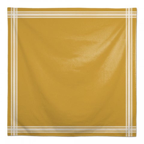 Striped Border Linen Tablecloth