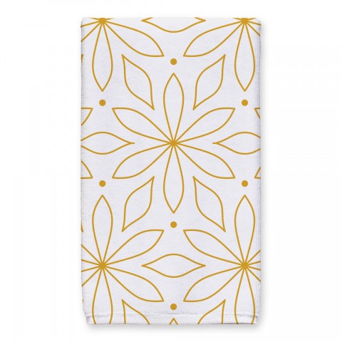Star Flower Pattern  Tea Towel