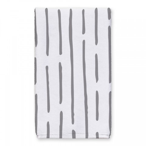 Uneven Lines Gray  Tea Towel