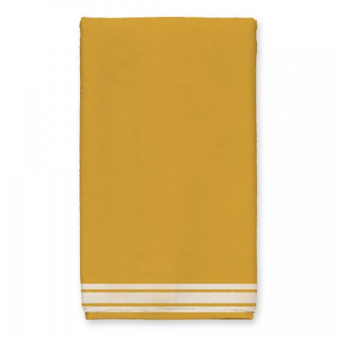 Striped Border Linen Tea Towel