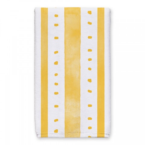 Polka Dot Watercolor Stripes Tea Towel