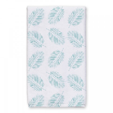 Watercolor Fern Teal Tea Towel