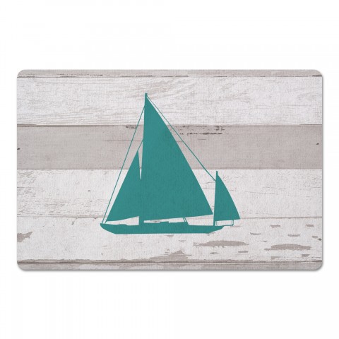 Nautical Planks Boat Teal Textiles