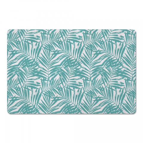 Tropical Leaves Teal Textiles