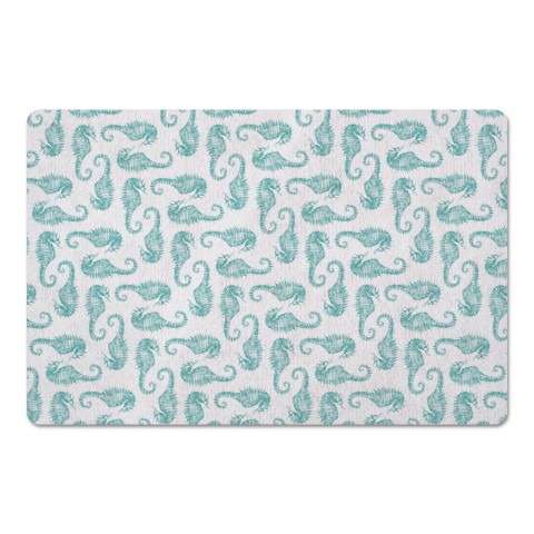 Watercolor Seahorse Teal Textiles