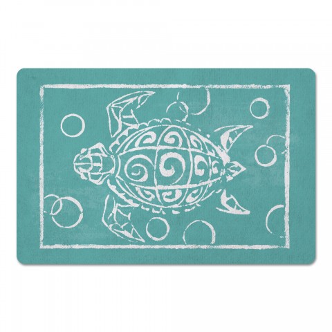 Sea Turtle Stamp Teal Textiles