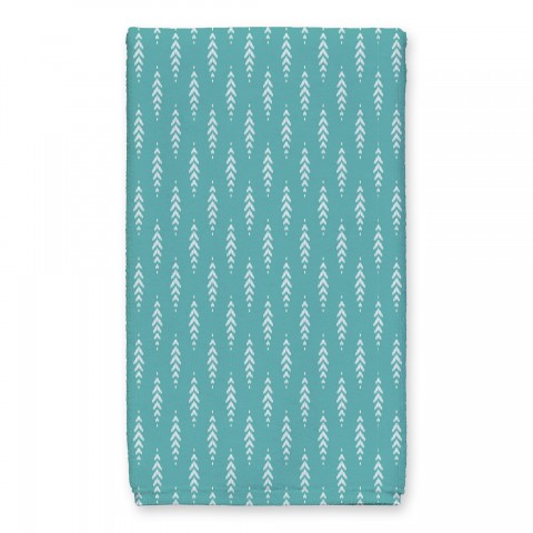Indigo Leaf Teal Tea Towel