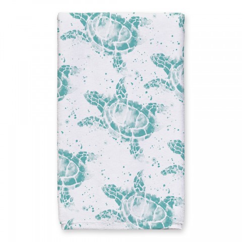 Splatter Sea Turtle Teal Tea Towel