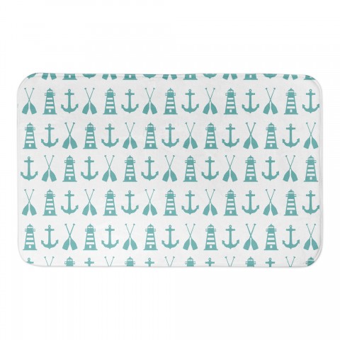 Nautical Icons Bath Mat