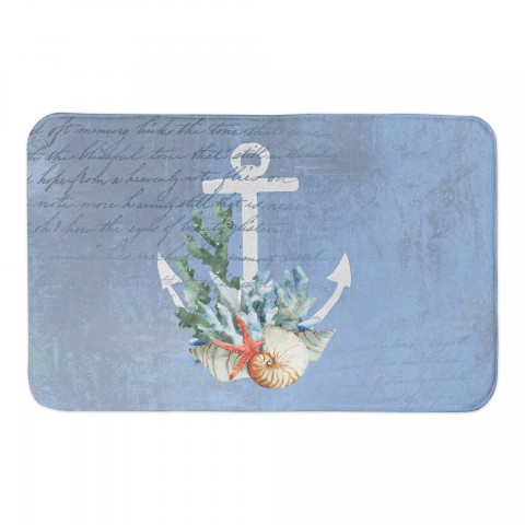 White Anchor On Bath Mat