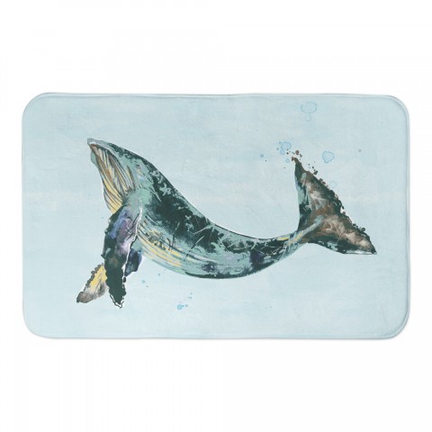 Teal Whale Bath Mat