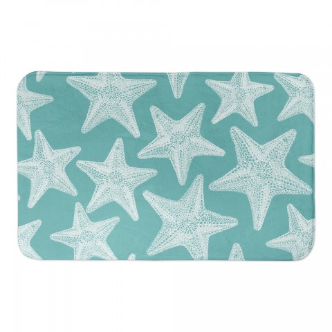 Starfish Teal Bath Mat