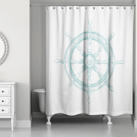 Boat Wheel Shower Curtain