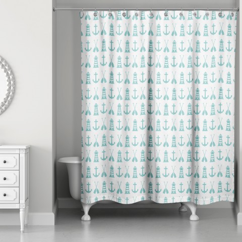 Nautical Icons Shower Curtain