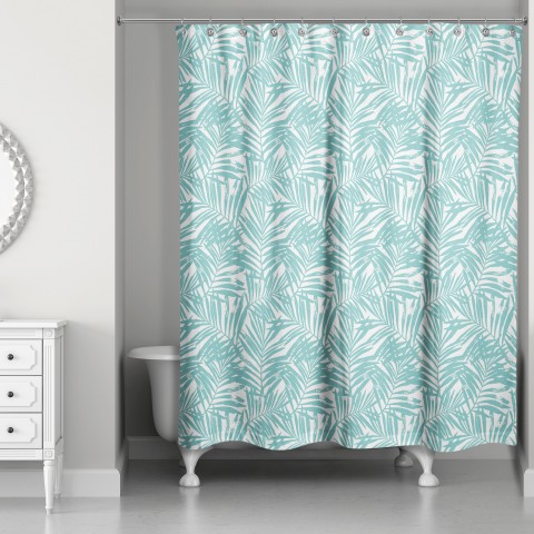 Tropical Leaves Shower Curtain