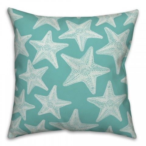 Starfish Teal Pillow