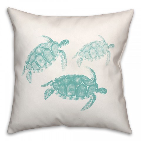 Watercolor Sea Turtles Pillow