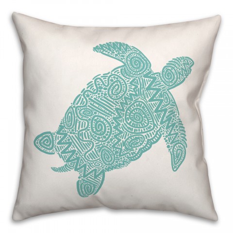 Patterned Sea Turtle Pillow