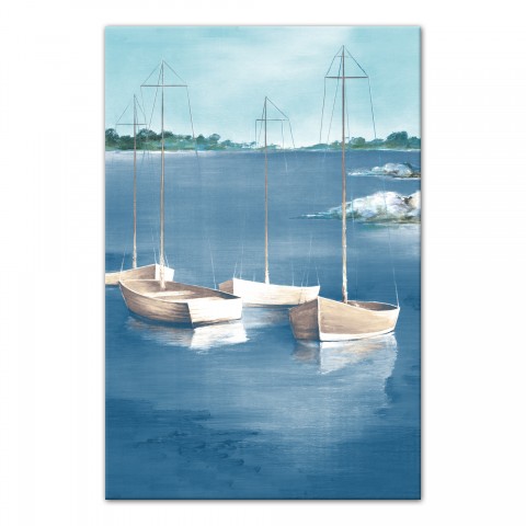Four Sailboats 20x30 Canvas Wall Art