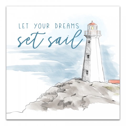 Let Your Dreams Set Sail 20x20 Canvas Wall Art
