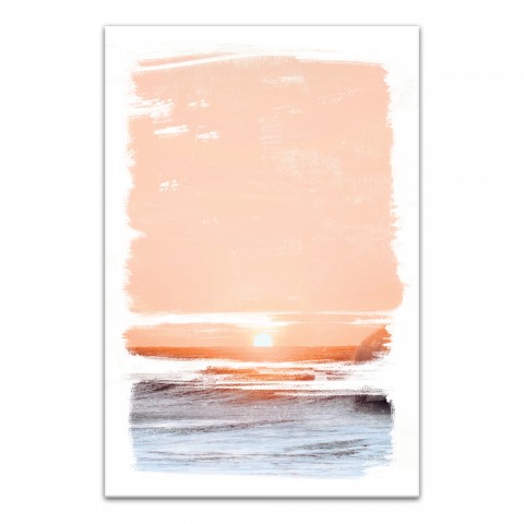 Peach And Blue Sunrise 12x18 Canvas Wall Art