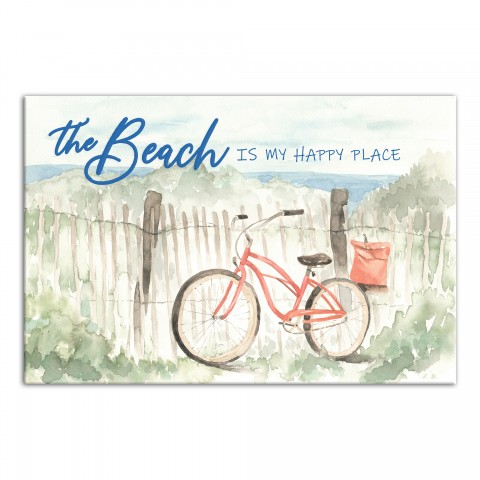 The Beach is My Happy Place 18x12 Canvas Wall Art