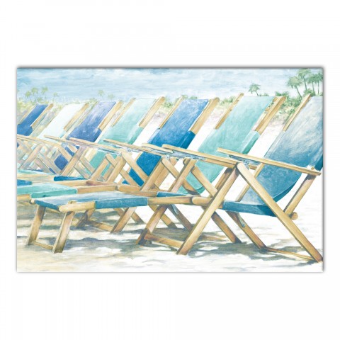 Beach Lounge Chairs 30x20 Canvas Wall Art