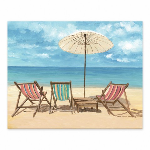 Painted Beach Chairs 10x8 Tabletop Canvas