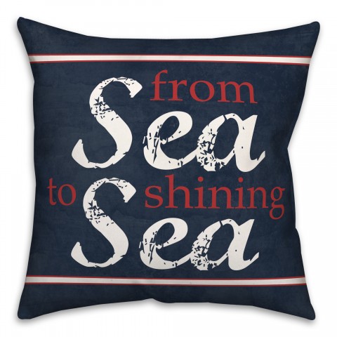 Sea To Shining Sea 18x18 Spun Poly Pillow