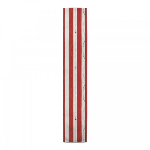 Red And White Stripes With Distressing Poly Twill Runner
