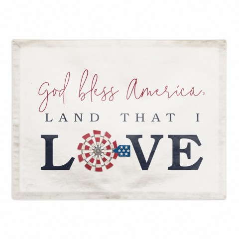 God Bless America Land That I Love 18x14 Twill Placemat