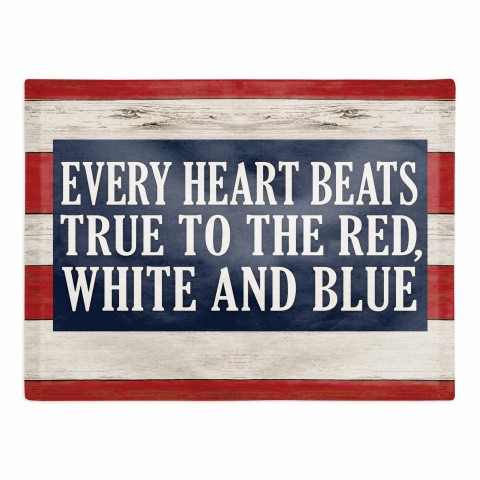 Every Heart Beats True To The Red White And Blue 18x14 Twill Placemat
