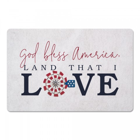 God Bless America Land That I Love 27x18 Floor Mat