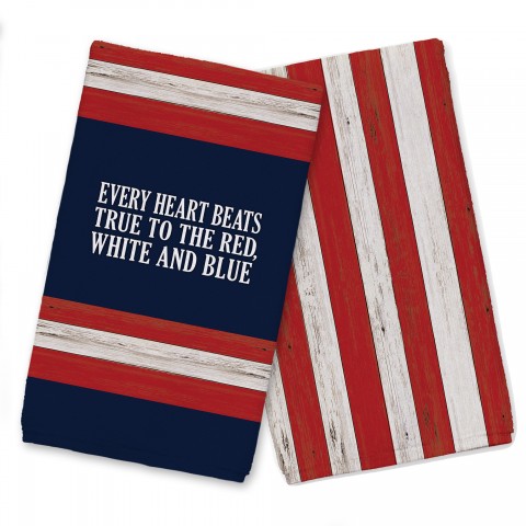 Every Heart Beats True To The Red White And Blue Tea Towel Set