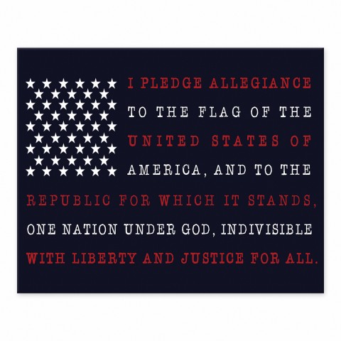 Pledge Of Allegiance Flag 10x8 Tabletop Canvas