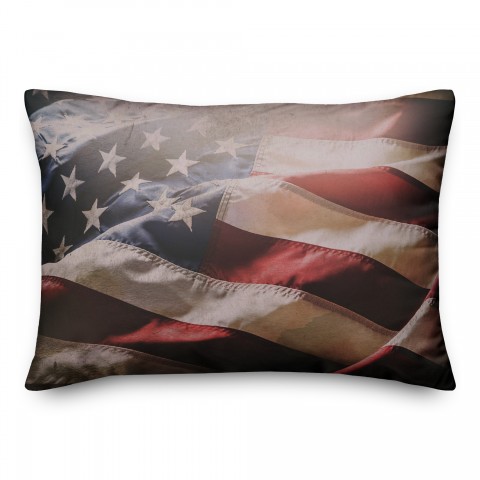 American Flag 14x20 Spun Poly Pillow