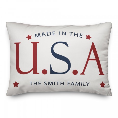 Made In The USA Personalized 14x20 Spun Poly Pillow