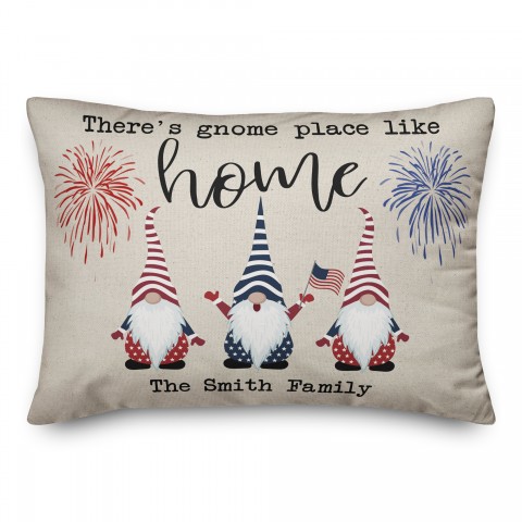 Patriotic Gnomes Personalized 14x20 Spun Poly Pillow