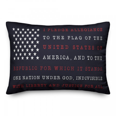 Pledge Of Allegiance Flag 14x20 Spun Poly Pillow