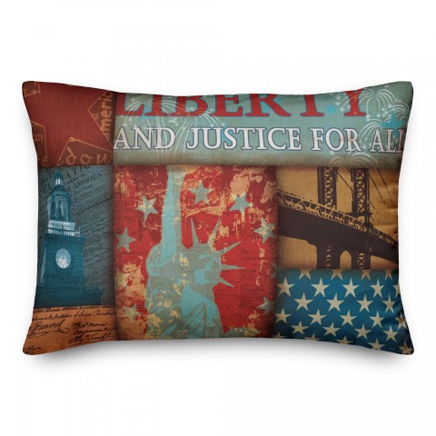 Vintage Liberty And Justice For All 14x20 Spun Poly Pillow
