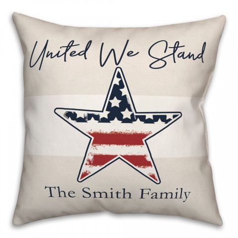 United We Stand Family Personalized 18x18 Spun Poly Pillow