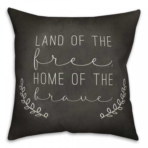 Land Of The Free Home Of The Brave 18x18 Spun Poly Pillow
