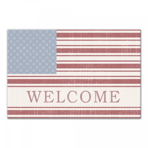 Welcome American Flag 24x16 Canvas Wall Art