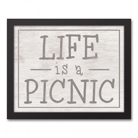 Life is a Picnic 14x11 Black Framed Canvas