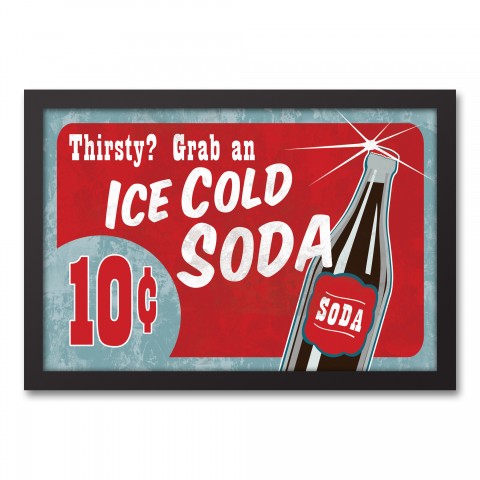 Grab An Ice Cold Soda 18x12 Black Framed Canvas