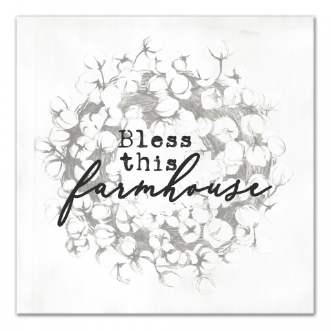 Bless This Farmhouse 20x20 Canvas Wall Art