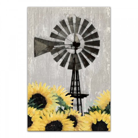 Sunflower Windmill 16x24 Canvas Wall Art